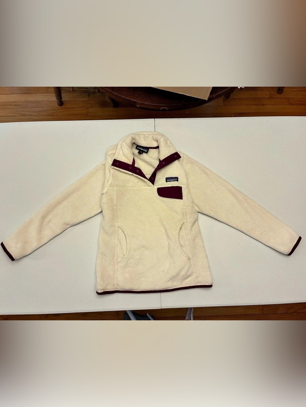 Patagonia Women's Los Gatos Hooded Pullover Cream & Purple XXS